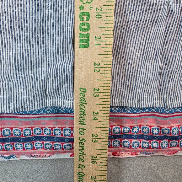 J. Jill Linen Cotton Mixed Media Pearlescent Button Front Bohemian Floral Blouse - Picture 10 of 10